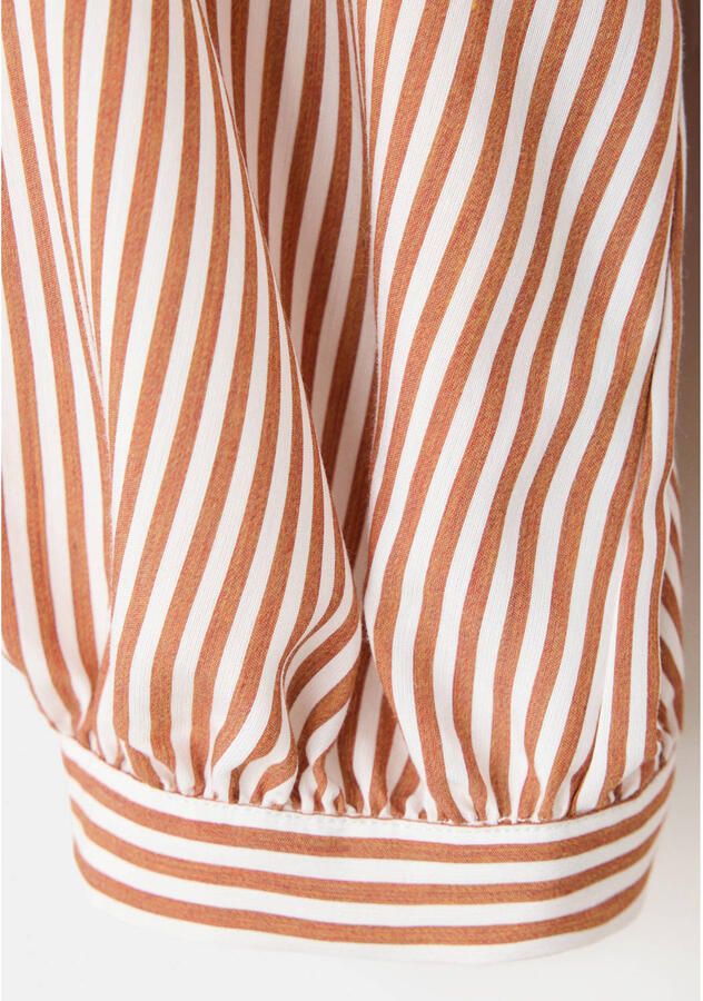 Mango gestreepte blouse bruin - Foto 2