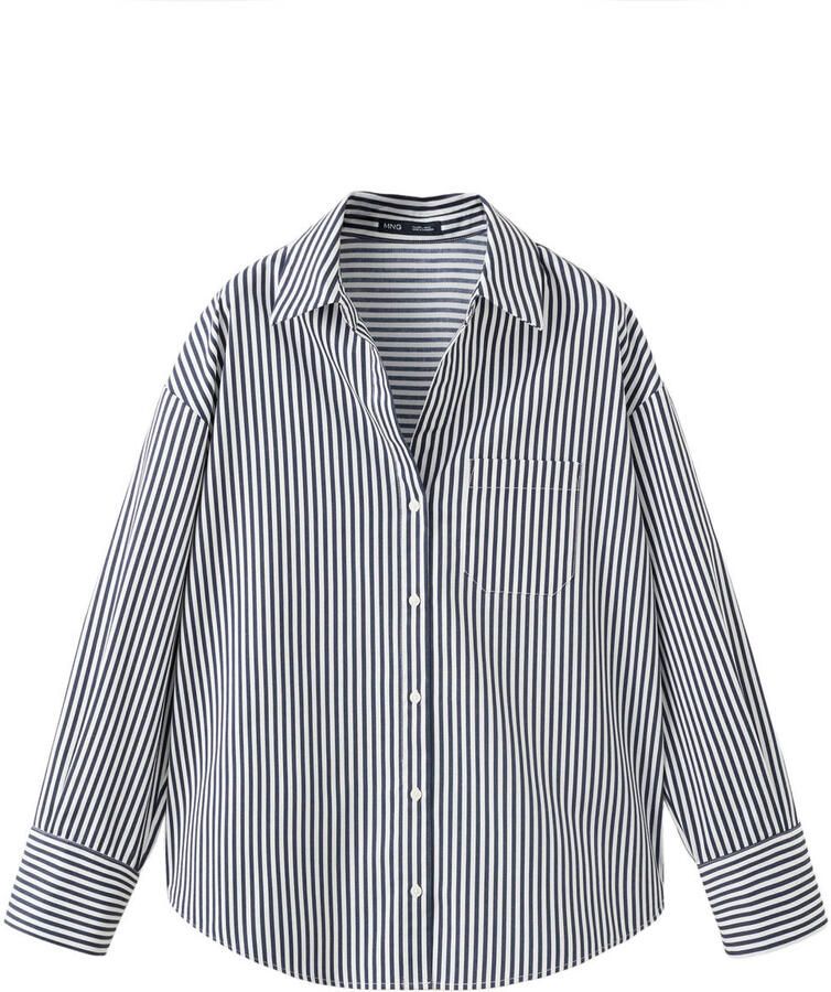 Mango gestreepte blouse donkerblauw