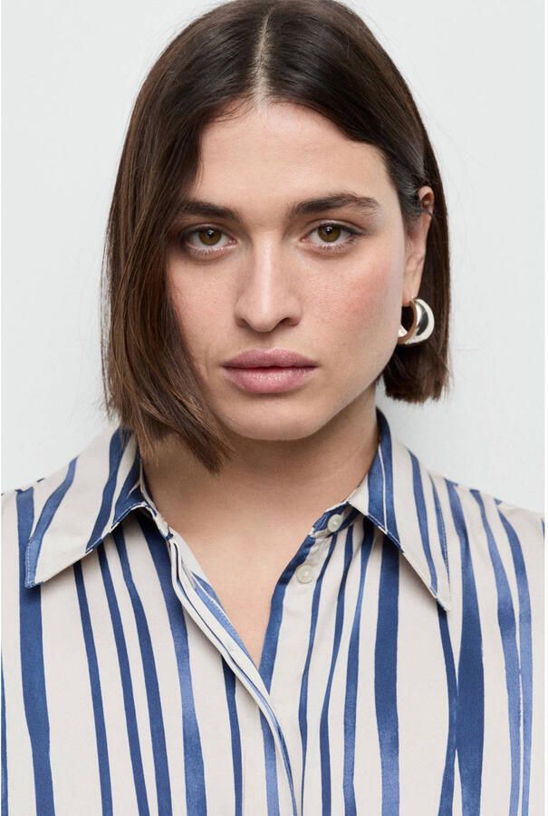 Mango gestreepte blouse ecru - Foto 2