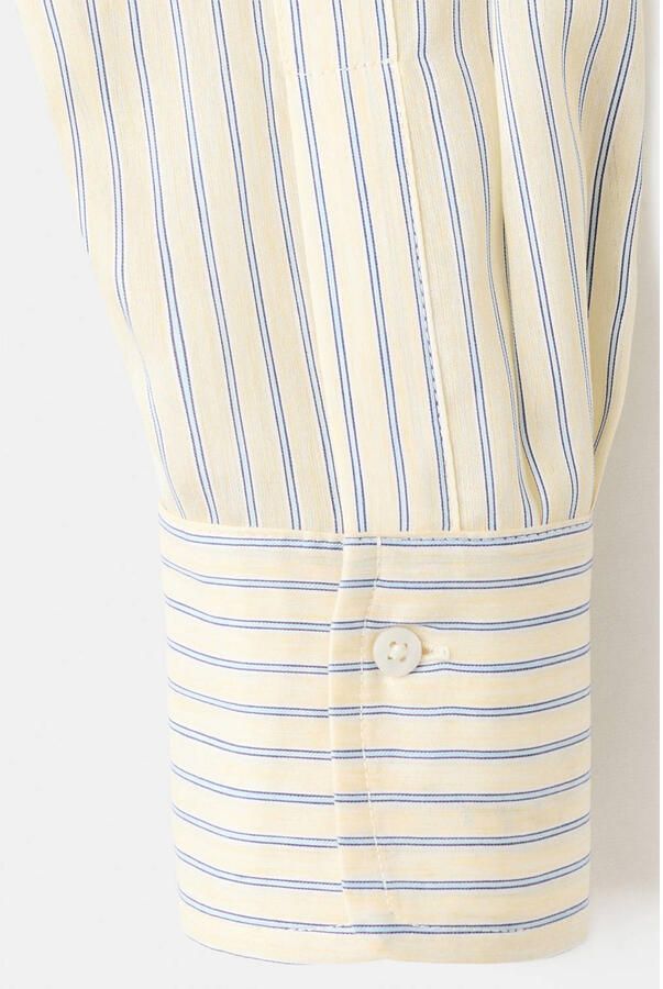 Mango gestreepte blouse lichtgeel - Foto 2