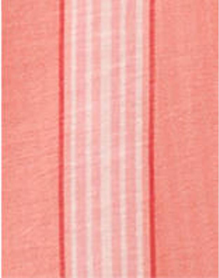 Mango gestreepte blouse met linnen oranje - Foto 2