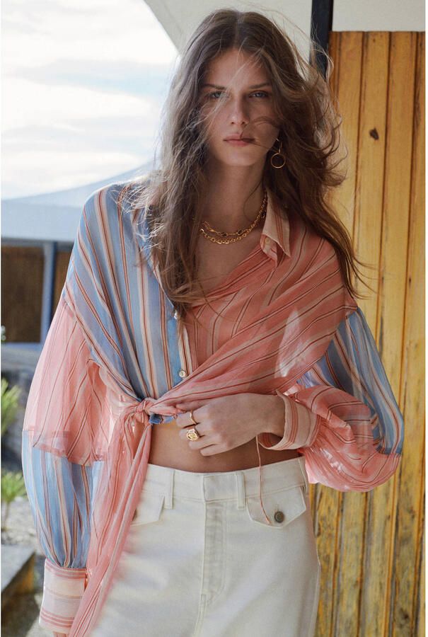 Mango gestreepte blouse multi