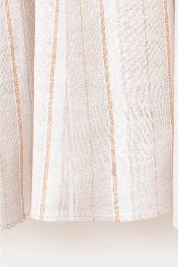 Mango gestreepte maxi zomerjurk met linnen beige - Foto 2