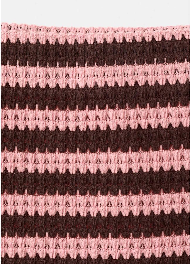 Mango gestreepte mini rok roze - Foto 2