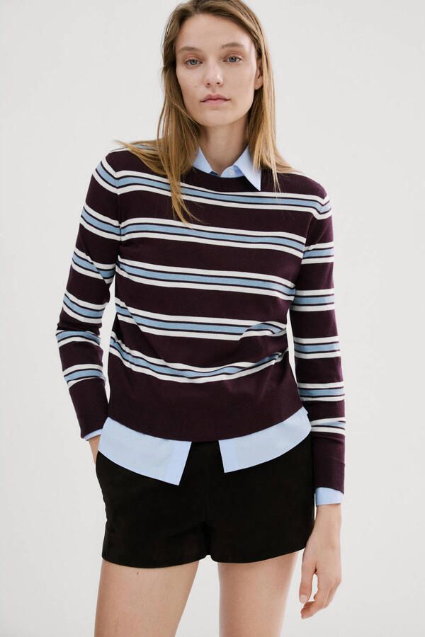 Mango gestreepte pullover donkerrood