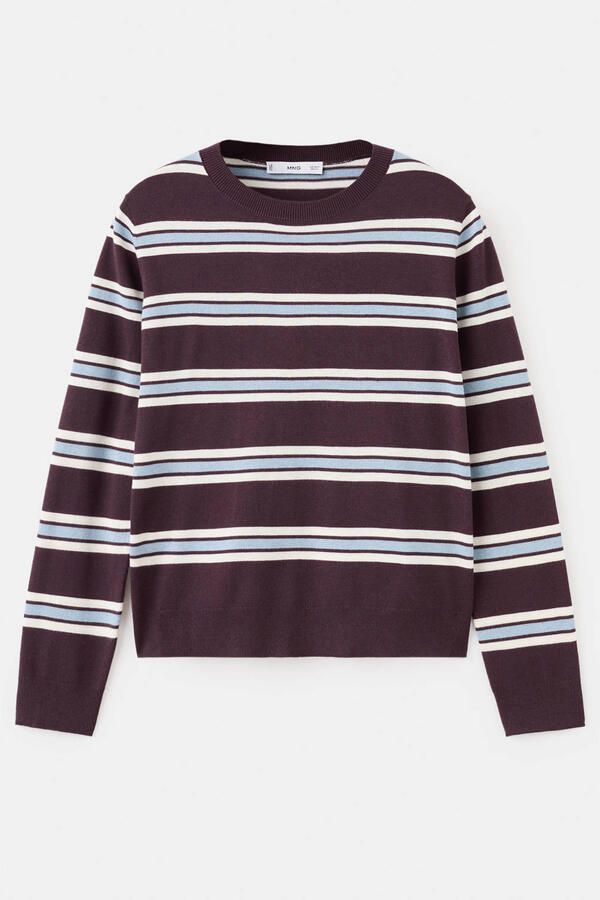 Mango gestreepte pullover donkerrood - Foto 3