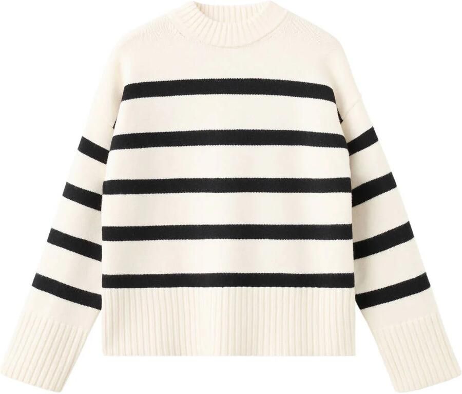 Mango gestreepte pullover ecru - Foto 2