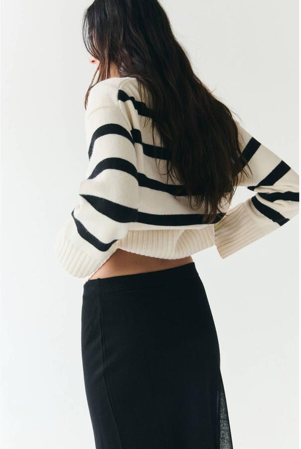 Mango gestreepte pullover ecru - Foto 3