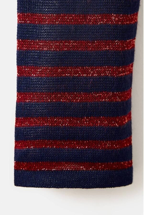 Mango gestreepte pullover met glitters marineblauw rood - Foto 3