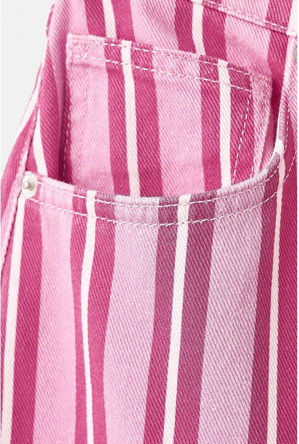 Mango gestreepte straight leg jeans roze - Foto 2