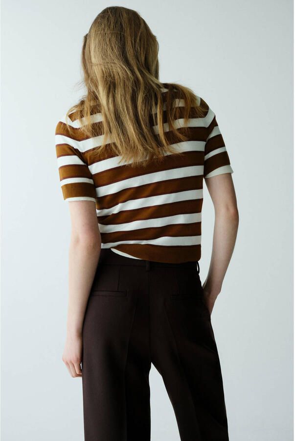 Mango gestreepte sweater bruin - Foto 3