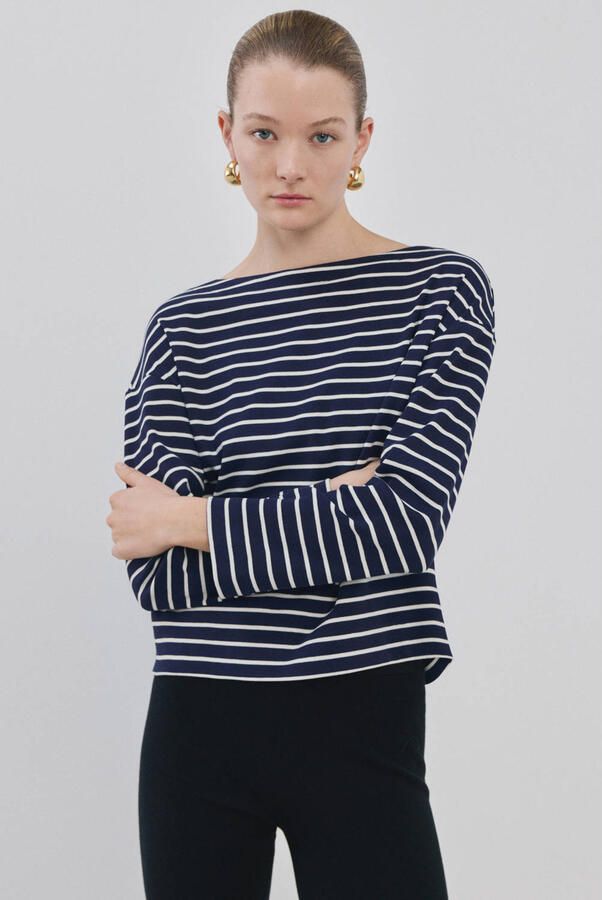 Mango gestreepte top blauw