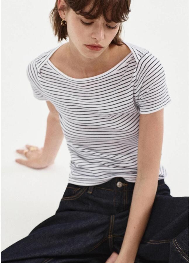Mango gestreepte top blauw