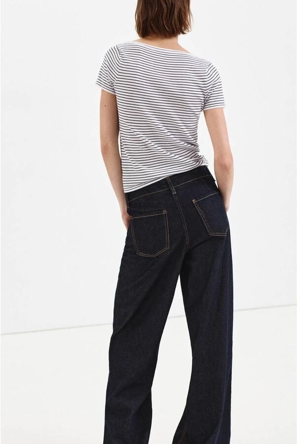Mango gestreepte top blauw - Foto 3