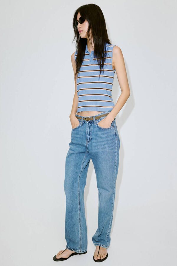 Mango gestreepte top blauw