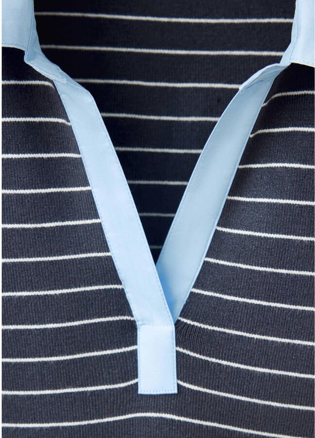 Mango gestreepte top blauw - Foto 3