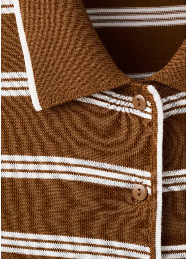 Mango gestreepte vest bruin - Foto 3