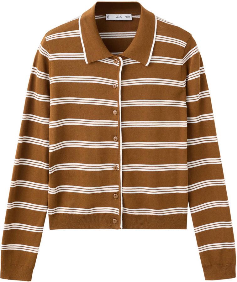 Mango gestreepte vest bruin - Foto 2