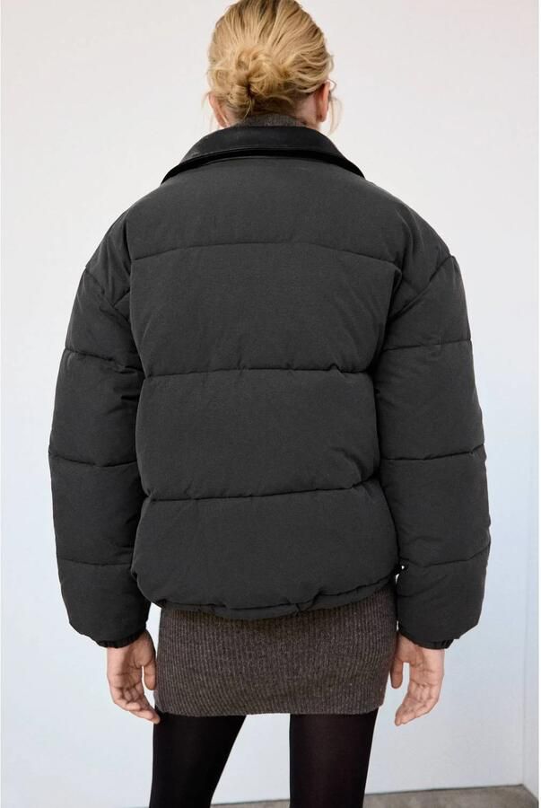 Mango gewatteerde winterjas antraciet - Foto 3