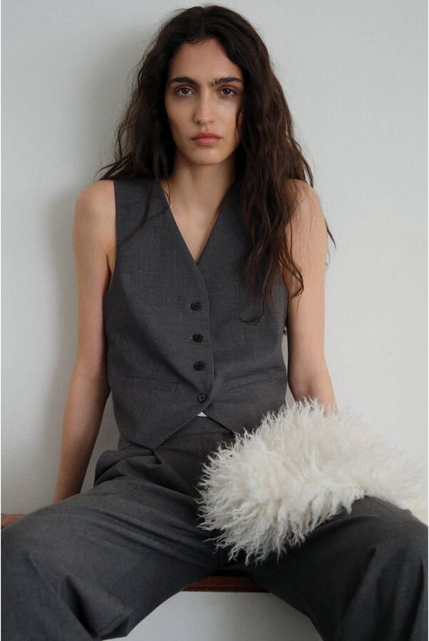 Mango gilet antraciet