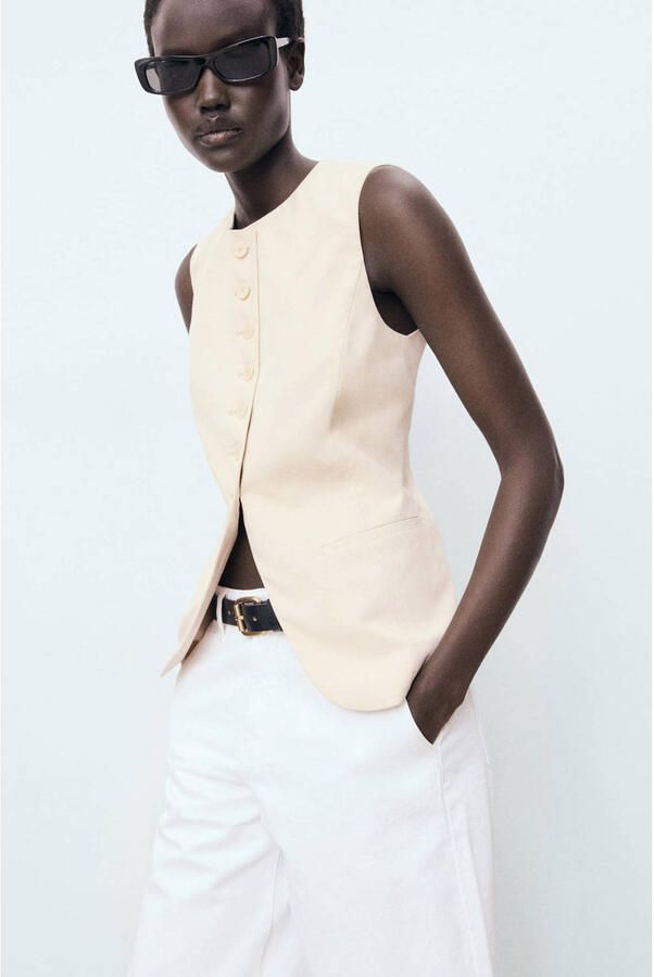 Mango gilet beige