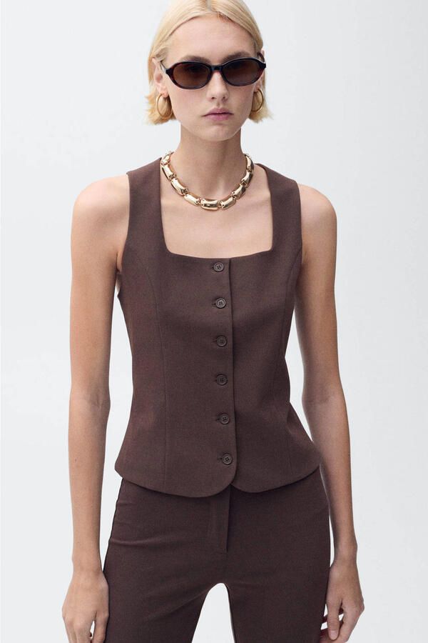 Mango gilet bruin