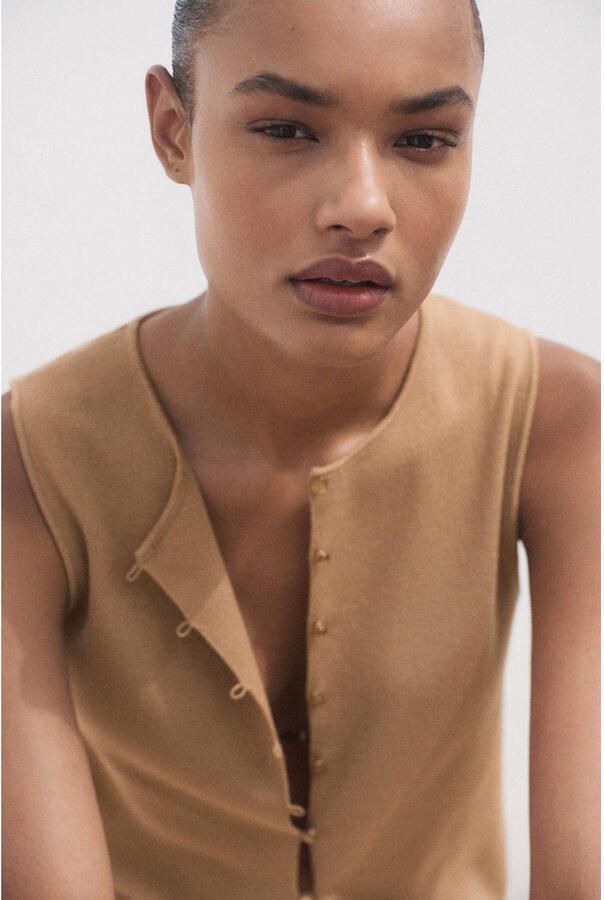 Mango gilet bruin - Foto 3