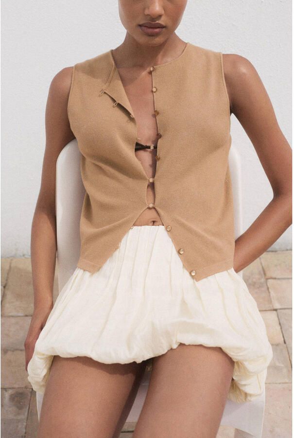 Mango gilet bruin - Foto 2