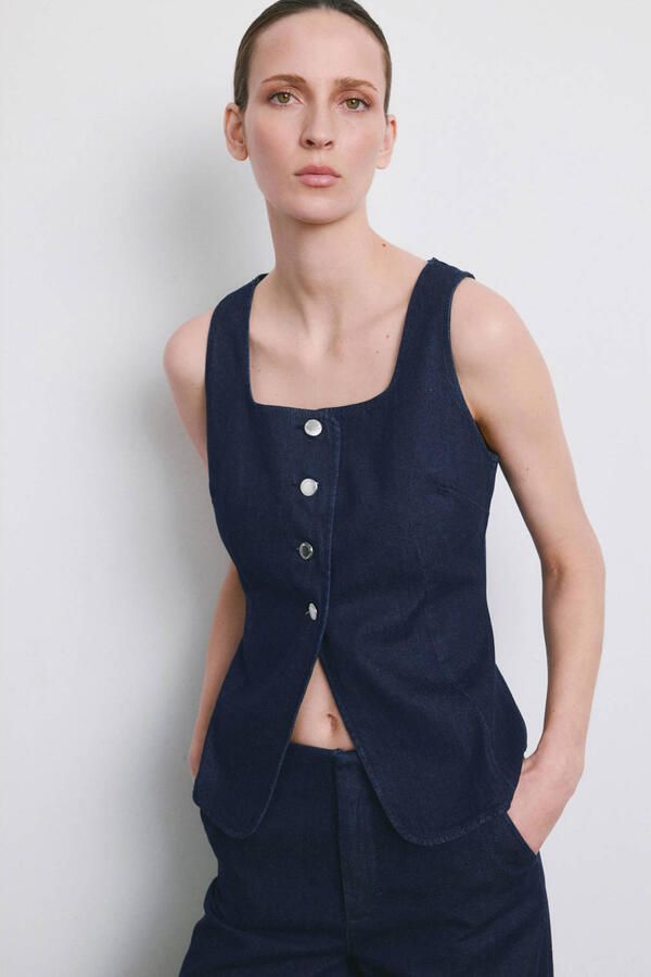Mango gilet dark blue denim - Foto 2