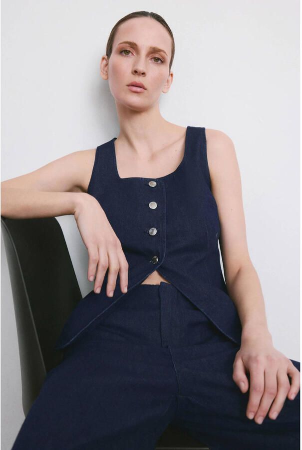 Mango gilet dark blue denim