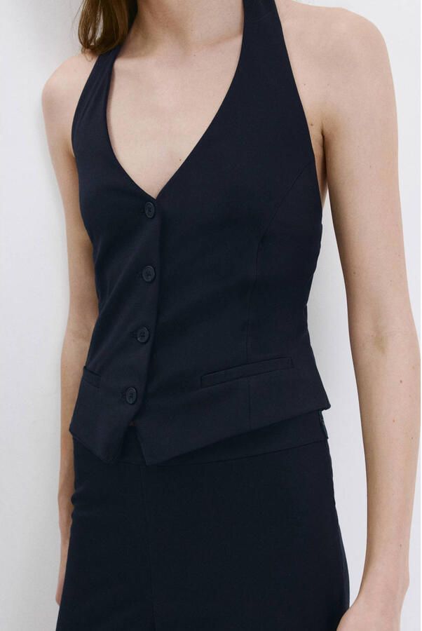 Mango gilet donkerblauw - Foto 2
