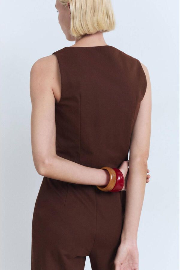 Mango gilet donkerbruin - Foto 2