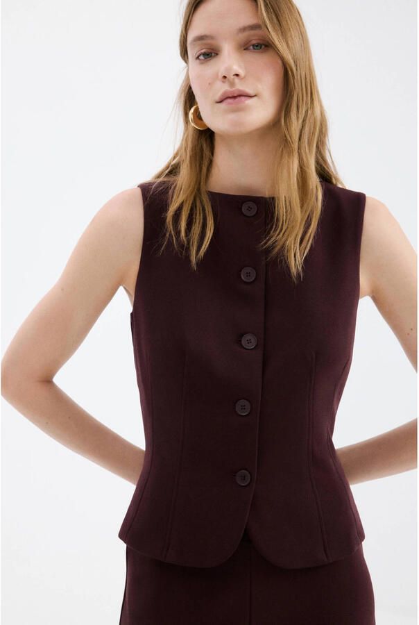 Mango gilet donkerrood