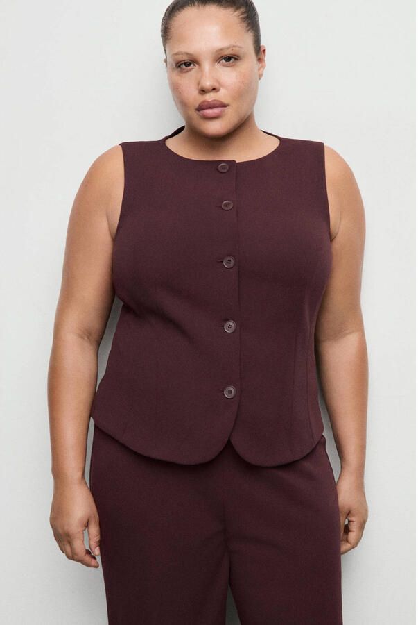 Mango gilet donkerrood - Foto 2