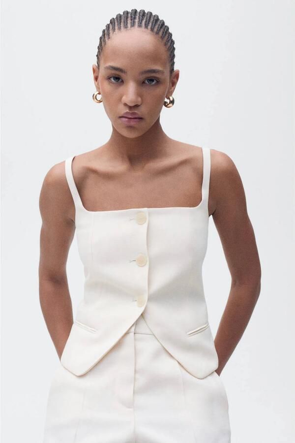 Mango gilet ecru