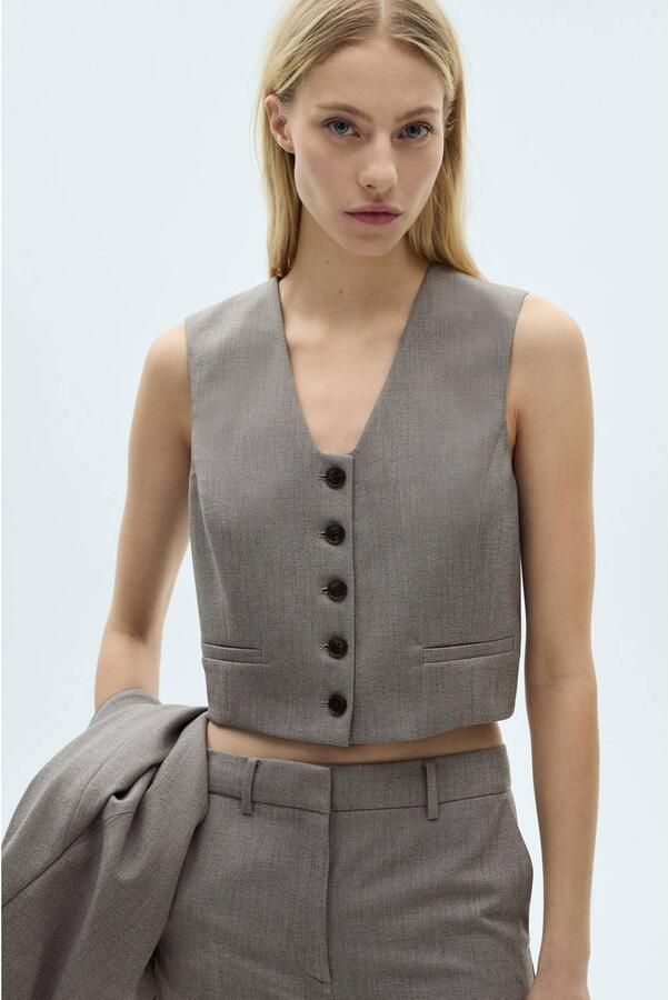 Mango gilet grijs - Foto 1