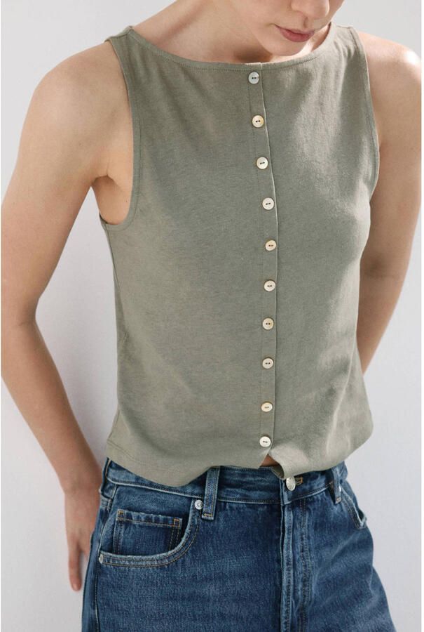 Mango gilet grijsgroen - Foto 2