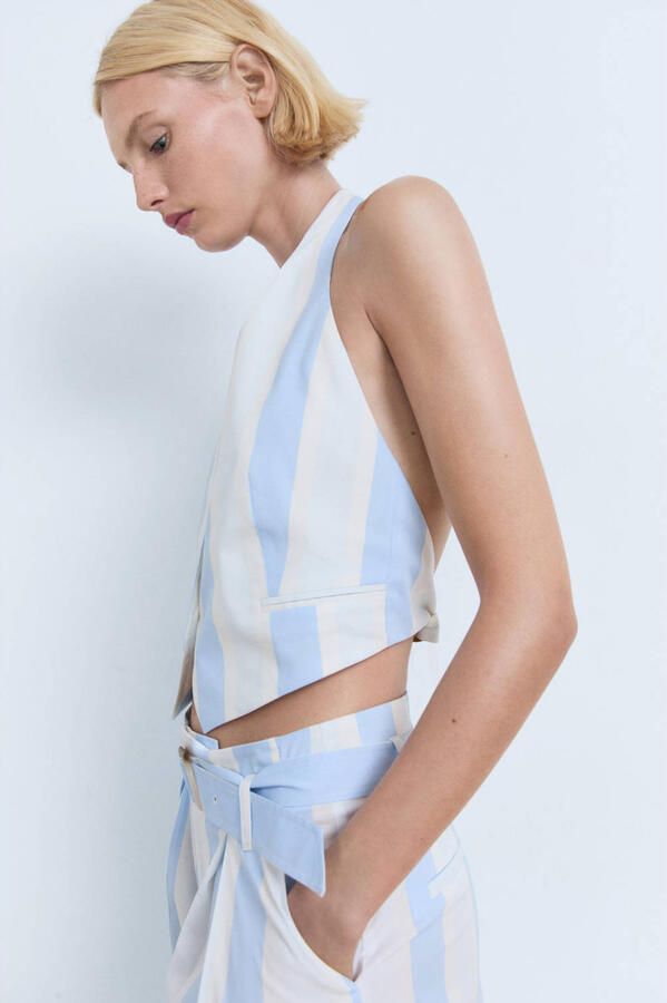 Mango gilet lichtblauw - Foto 3