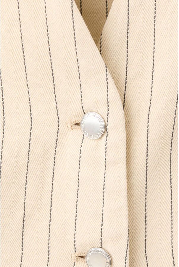 Mango gilet met krijtstreep ecru - Foto 3