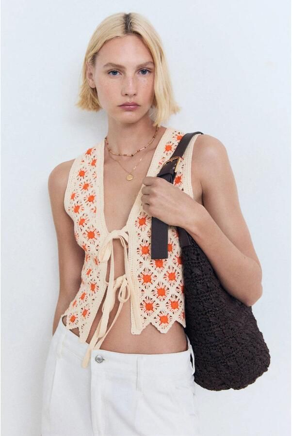 Mango gilet oranje - Foto 2