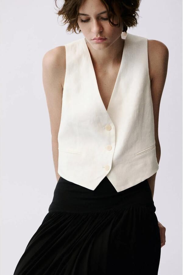 Mango gilet wit