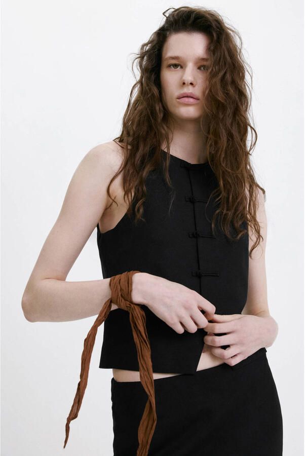 Mango gilettop zwart