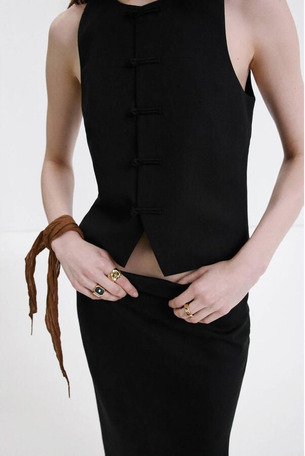 Mango gilettop zwart - Foto 3