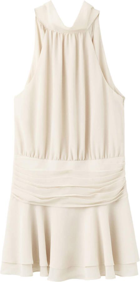 Mango halter korte jurk beige