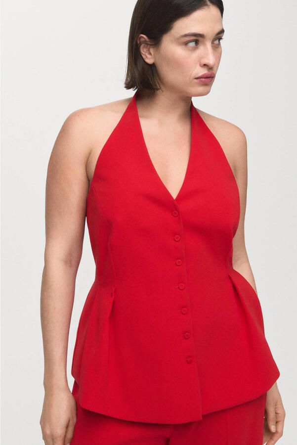 Mango haltertop rood
