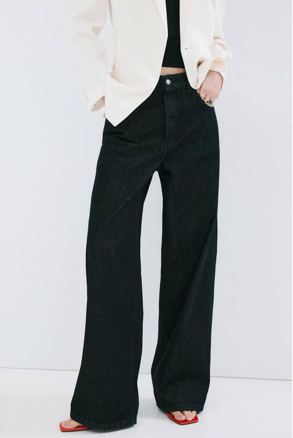 Mango high waist balloonjeans zwart