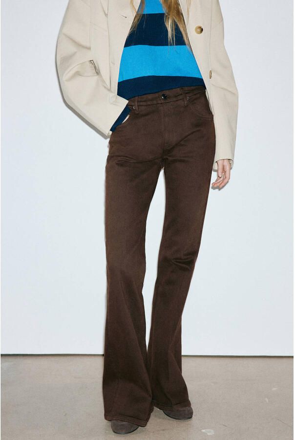 Mango high waist flared jeans bruin