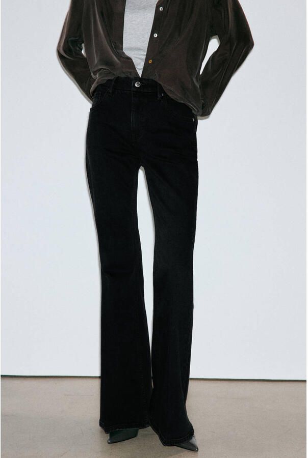 Mango high waist flared jeans grey denim