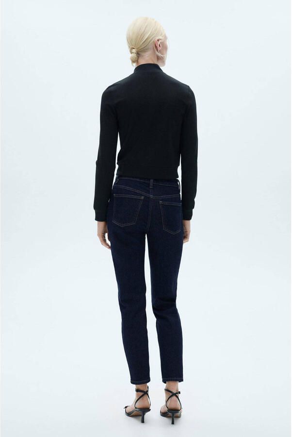 Mango high waist mom jeans dark blue denim