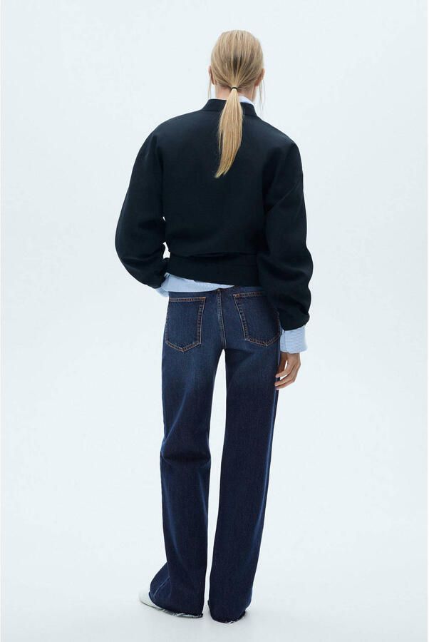 Mango high waist wide leg jeans dark blue denim - Foto 2